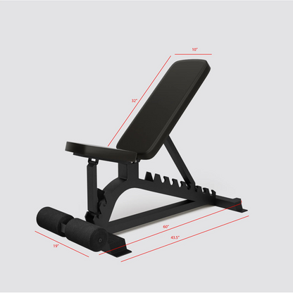 Durable basic adjustable bench in flat and incline positions