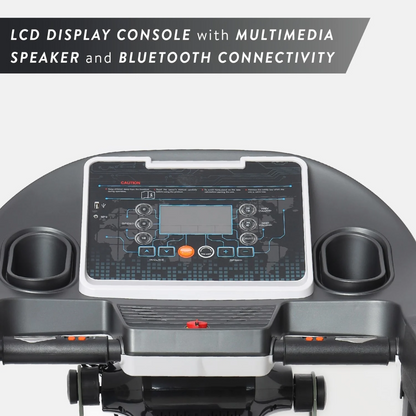 Quiet motorized treadmill for home use with built-in fitness features