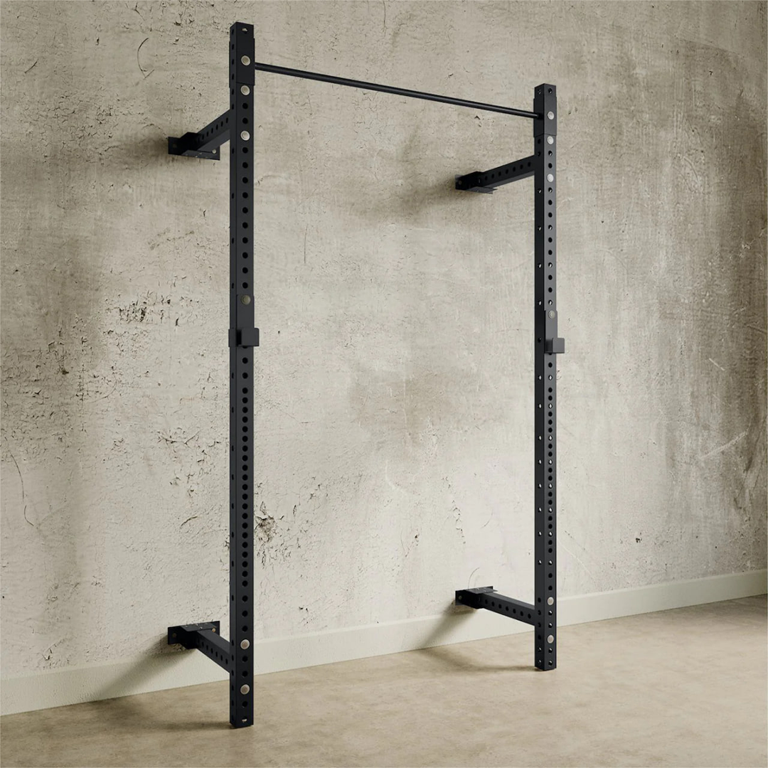 Fitbol Foldable Wall Rack with Pull-up Bar for home gym workouts
