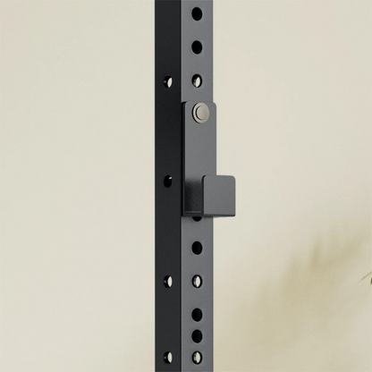 Foldable wall rack with pull-up bar for squats and upper body exercises