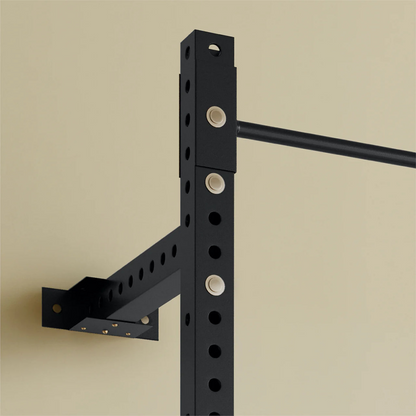 Compact Fitbol wall rack with pull-up bar for small home gyms
